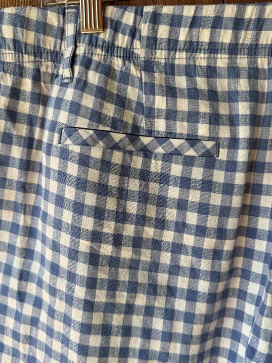 EUC J. Jill Blue and White Linen Blend Gingham Crop Pants in Women's XL Petite - Picture 12 of 16